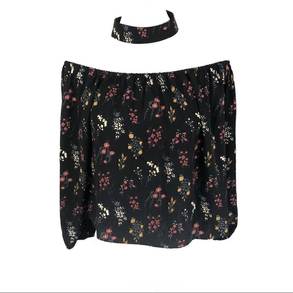 Alice Blue | Off Shoulder Black Floral M NWOT